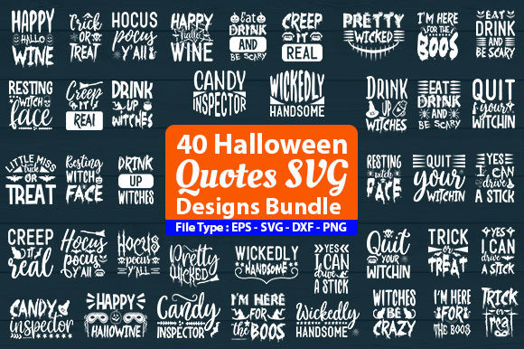Download Halloween Quotes Design Bundle - Halloween quotes Collection