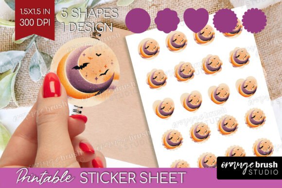 Download Retro Halloween Printable Sticker Sheet - Halloween printable Collection