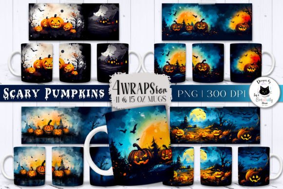 Download Halloween Mug PNG | Spooky Pumpkin Wraps - Premium Bundle